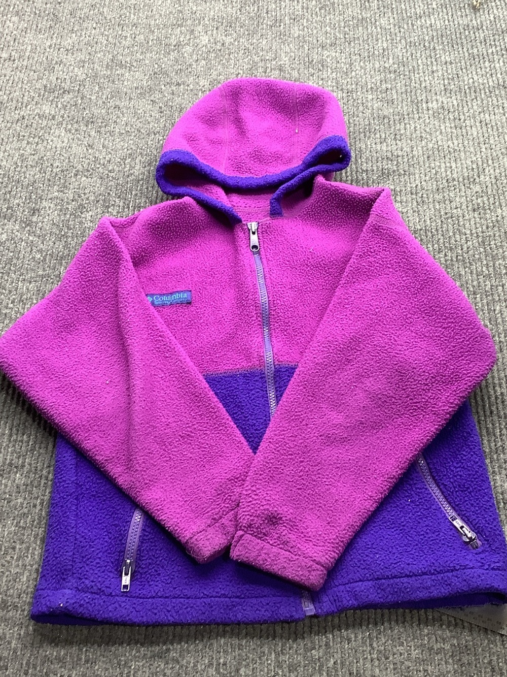 Columbia Kids Magenta and Purple Hooded Fleece Jacket